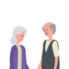 cute grandparents couple avatars characters