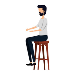 elegant businessman worker seated in bench