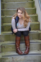 girl with boots on stairs #2