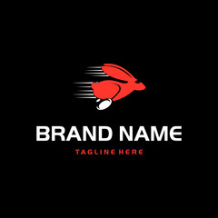 Rabbit Running Speed Abstract Delivery Creative Icon Logo Design Element Vector 