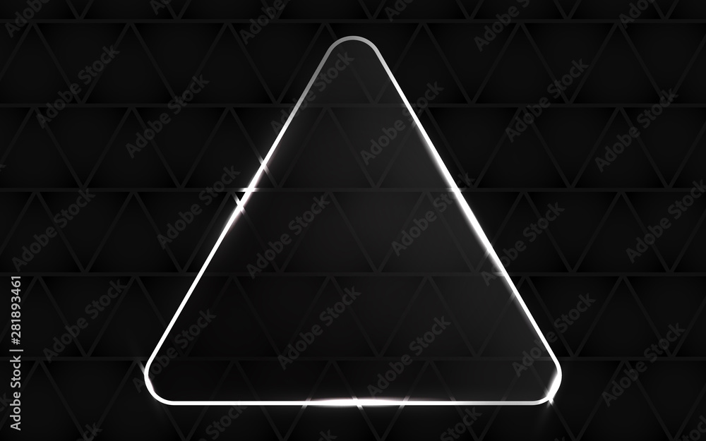 Aufkleber abstract black background with triangle frame transparent glass effect a combination with light neon