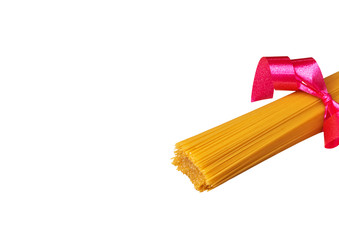 Tasty italian spaghetti on a white plate