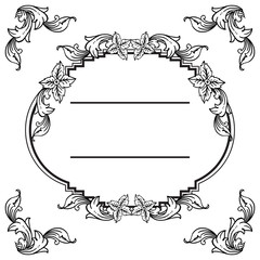 Cute wreath frame, ornate of greeting card, invitation card. Vector