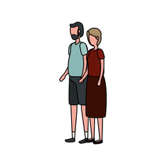 cute grandparents couple avatars characters