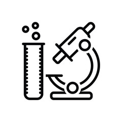 Black line icon for lab chemistry