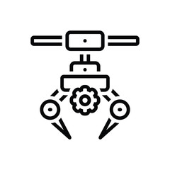 Black line icon for machine appliance 