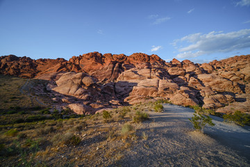 Desert landscapes with dramatic skies at dusk golden hour 