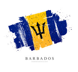 Flag of Barbodos. Vector illustration on a white background.