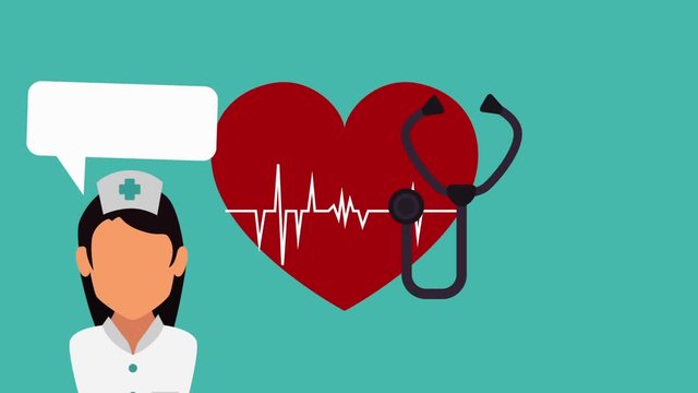 professional nurse medical character animation