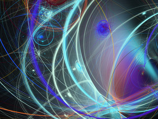 blue abstract fractal background 3d rendering illustration