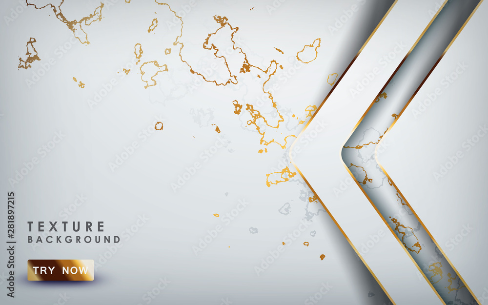 Poster white gold marble texture background with arrow layer.