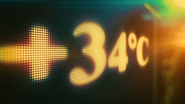 Extremely hot temperatures in Celcius degrees, summer heat earth global warming