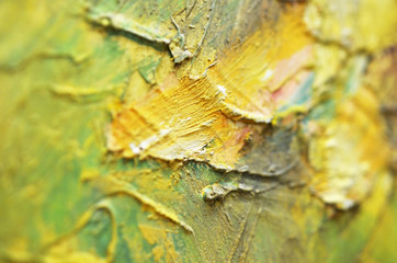 Artists oil paints multicolored closeup abstract background. Soft focus. - Image