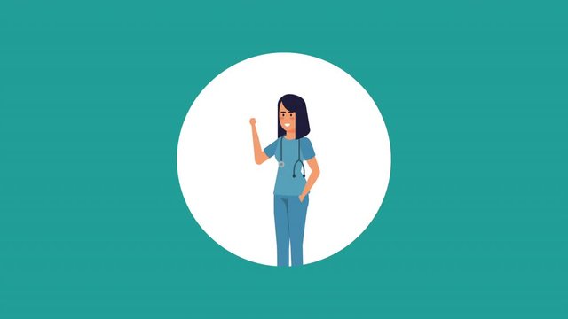 professional female doctor medical character animation