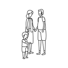 cute grandparents couple with grandson