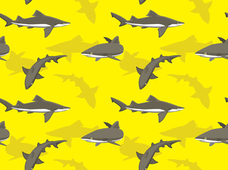 Broadfin Shark Cartoon Background Seamless Wallpaper