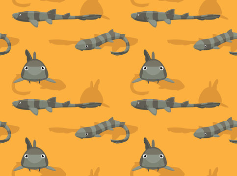 Brownbanded Bamboo Shark Cartoon Background Seamless Wallpaper