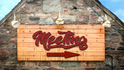 Obraz premium Street Sign to Meeting