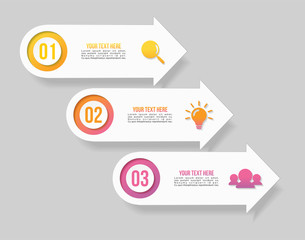 Vector Infographic Design Template with Options Steps and Marketing Icons can be used for info graph, presentations, process, diagrams, annual reports, workflow layout. Vector Illustration