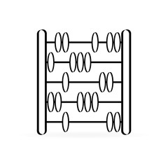 black abacus line icon, vector illustratiin