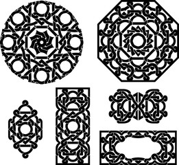 Celtic Radial Line Art Set