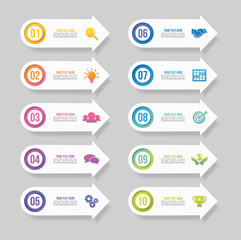 Vector Infographic Design Template with Options Steps and Marketing Icons can be used for info graph, presentations, process, diagrams, annual reports, workflow layout. Vector Illustration