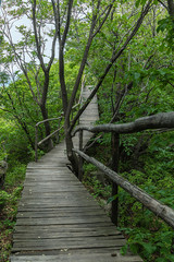 Fototapeta premium Jilin Province Hang Kettle Tourist Resort Plank Road