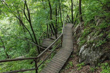 Obraz premium Jilin Province Hang Kettle Tourist Resort Plank Road