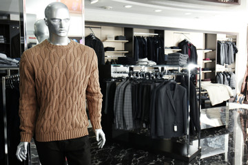 Stylish clothes at menswear store