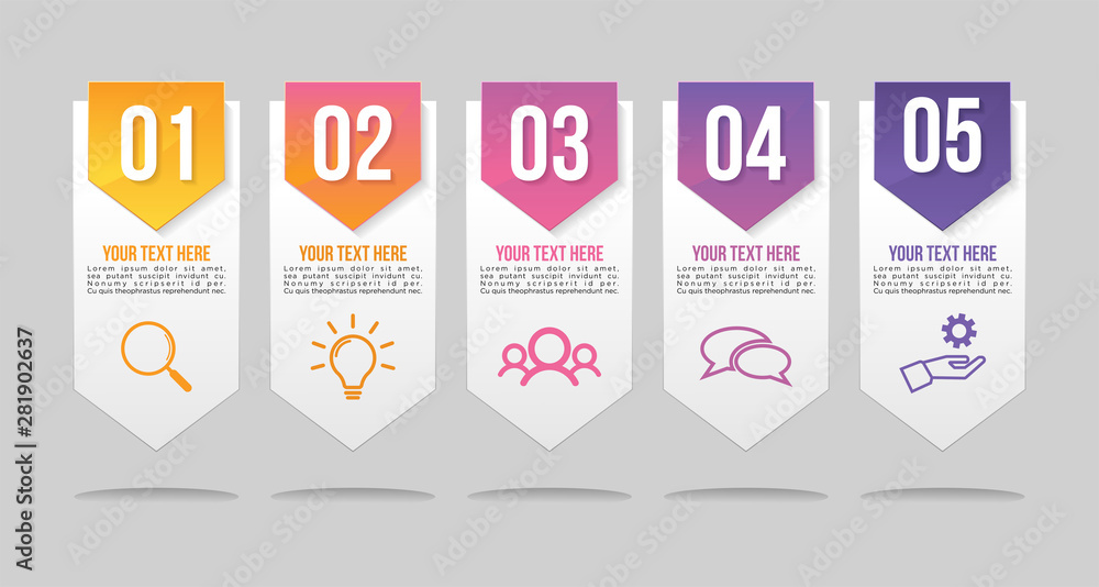 Poster vector infographic design template with options steps and marketing icons can be used for info graph