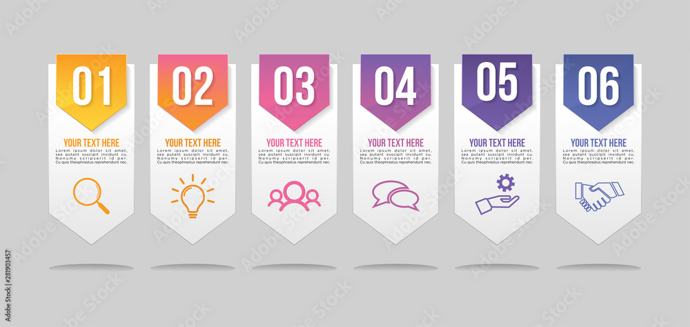 Poster vector infographic design template with options steps and marketing icons can be used for info graph