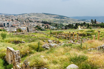 Fototapeta na wymiar The ruins of Jerash in Jordan are the best preserved city of the early Greco-Roman era, it is the largest acropolis of East Asia.