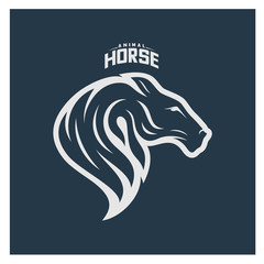 Head Horse logo design vector. Horse Fire logo template. Illustration Vector