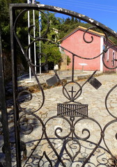 small Greek church in the forest