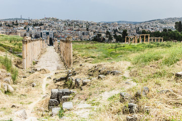 The ruins of Jerash in Jordan are the best preserved city of the early Greco-Roman era, it is the...