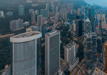 Hong Kong Cityscape in aerial view
