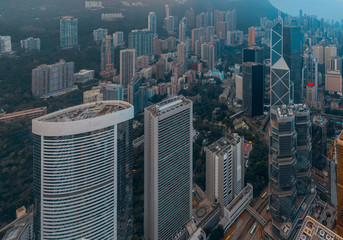 Fototapeta premium Hong Kong Cityscape in aerial view