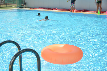 Pool party summer time kids friends vacation