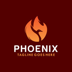 Phoenix Logo Vector With Colorful. Animal Icon.  Eagle Symbol. Bird Logotype Design Inspiration.