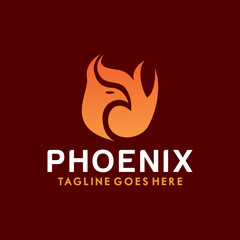 Phoenix Logo Vector With Colorful. Animal Icon.  Eagle Symbol. Bird Logotype Design Inspiration.
