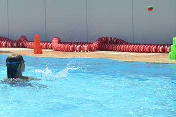 swimming in the pool