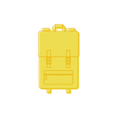 Backpack icon. Colorful back pack for school, travel, tourism and sport. Vector illustration, flat design