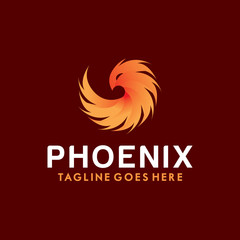 Phoenix Logo Vector With Colorful. Animal Icon.  Eagle Symbol. Bird Logotype Design Inspiration.