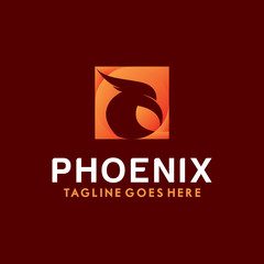 Phoenix Logo Vector With Colorful. Animal Icon.  Eagle Symbol. Bird Logotype Design Inspiration.