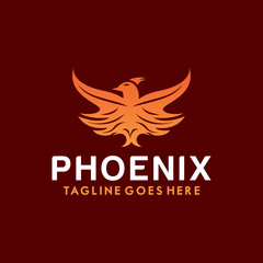 Phoenix Logo Vector With Colorful. Animal Icon.  Eagle Symbol. Bird Logotype Design Inspiration.