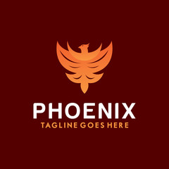 Phoenix Logo Vector With Colorful. Animal Icon.  Eagle Symbol. Bird Logotype Design Inspiration.