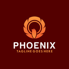 Phoenix Logo Vector With Colorful. Animal Icon.  Eagle Symbol. Bird Logotype Design Inspiration.