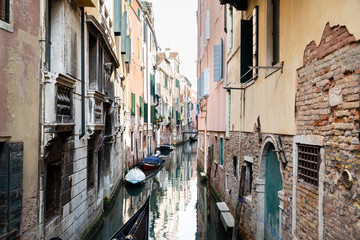 Narrow Canal In Venice, Italy