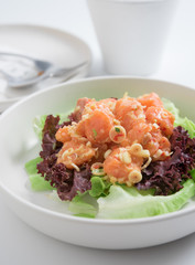 Spicy salmon salad,Thai Style Food