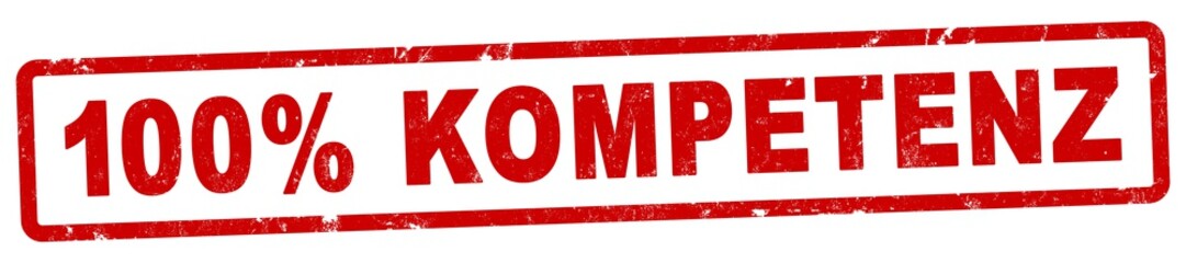 nlsb962 NewLongStampBanner nlsb - german banner (deutsch) - 100% Kompetenz: Stempel - einfach / rot / Vorlage - 4komma5zu1 - new-version - xxl g8270